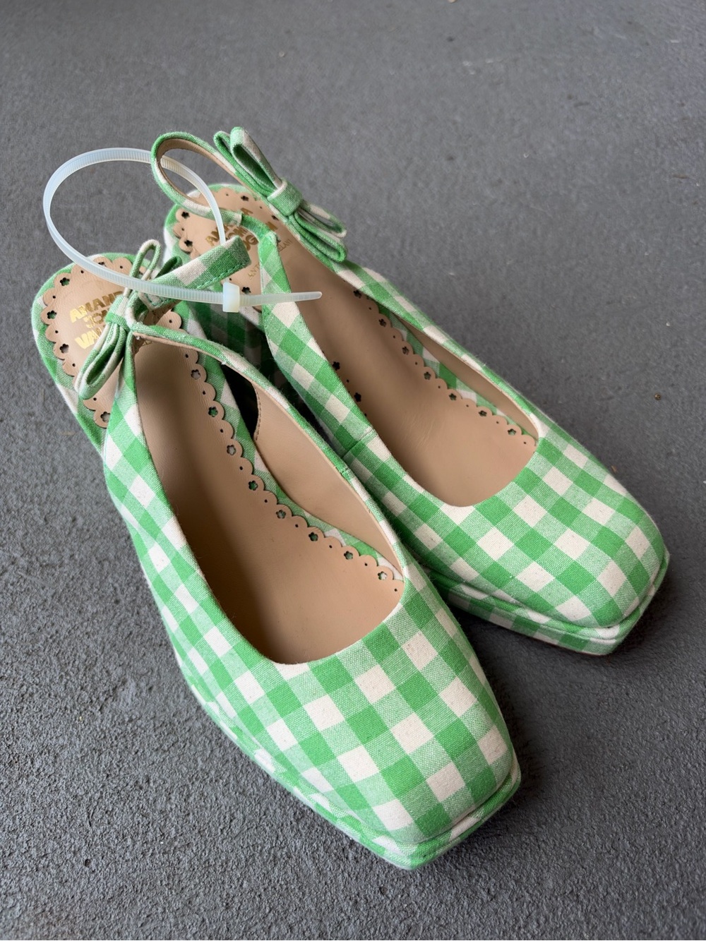 Antonio Melani x Amanda Jones Vaughan Penny Gingham Block Heel Slingback Pump 8 - Picture 2 of 14